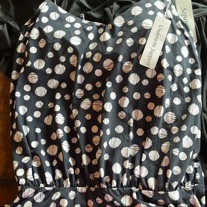 Miracle suit top with tags.  Navy and white.  Size 12.